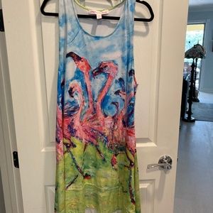 Leoma Lovegrove Flamingo O-Ring Tank Coverup XL